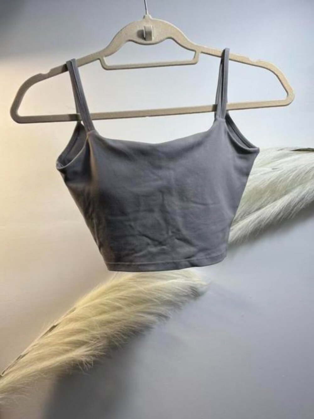 (#33) Grey tie front crop top